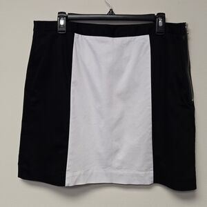 Worthington Color Block Mini Skirt Black White 14